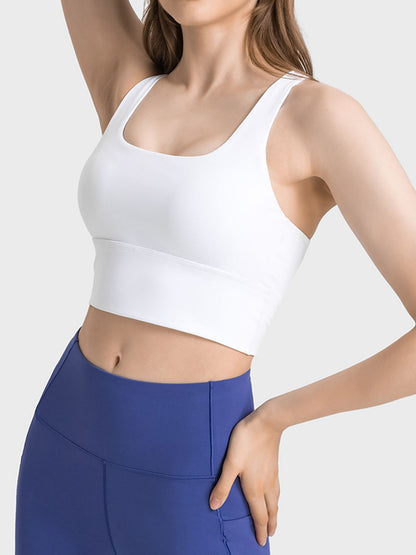 Millennia Scoop Neck Crisscross Straps Sports Bra