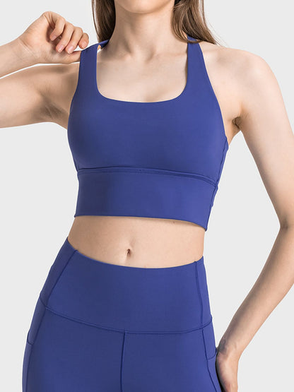 Millennia Scoop Neck Crisscross Straps Sports Bra