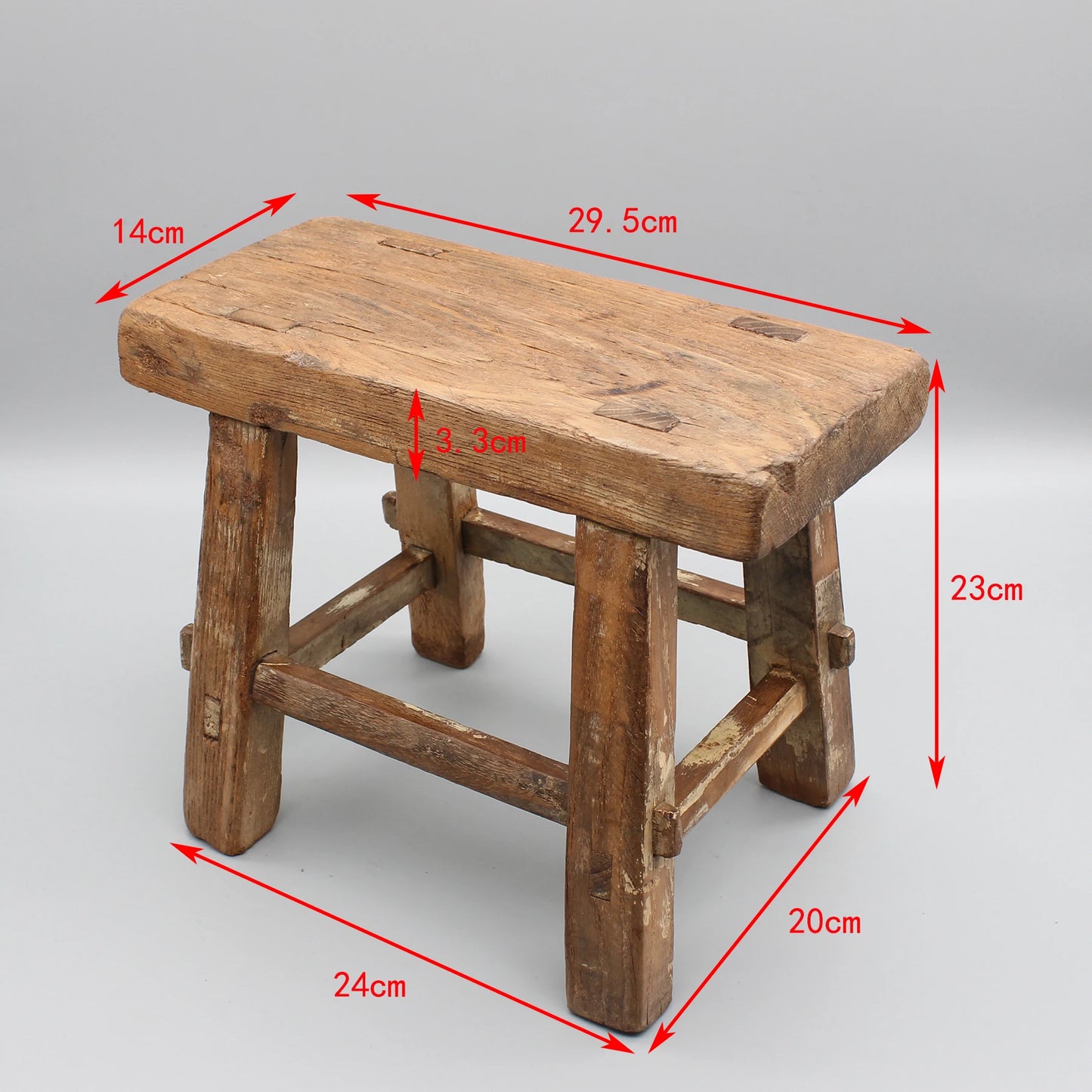 Taburete de cocina antiguo, banco pequeño, asiento pequeño, silla para niños