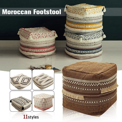 Nordic Footrest Cover Ottoman Beanbag Sofa Covers Living Room Bedroom Moroccan Style Pouf Tatami Footstool Covers Home Decor