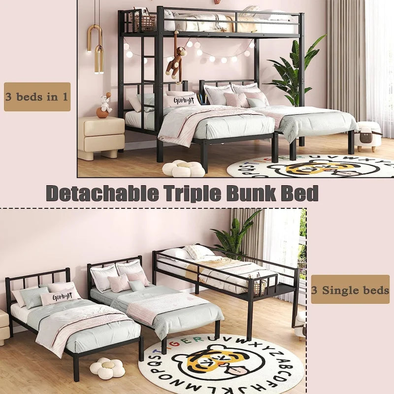 Metal Bunk Bed Set for Kids and Teens Over Twin