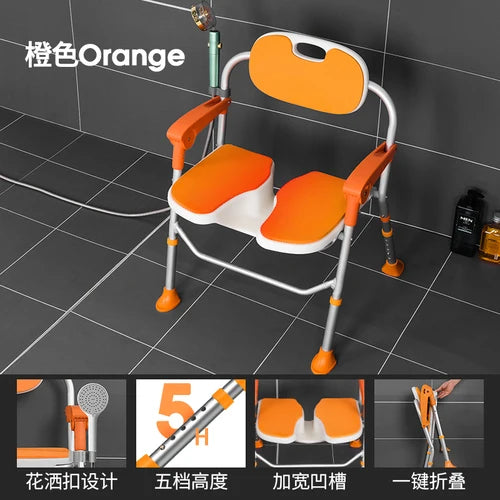 Toilet Shower Bathroom Chair Vanity Children Folding Potty Stool Portable Squat Elderly High Minder Tabouret Trendy Furniture