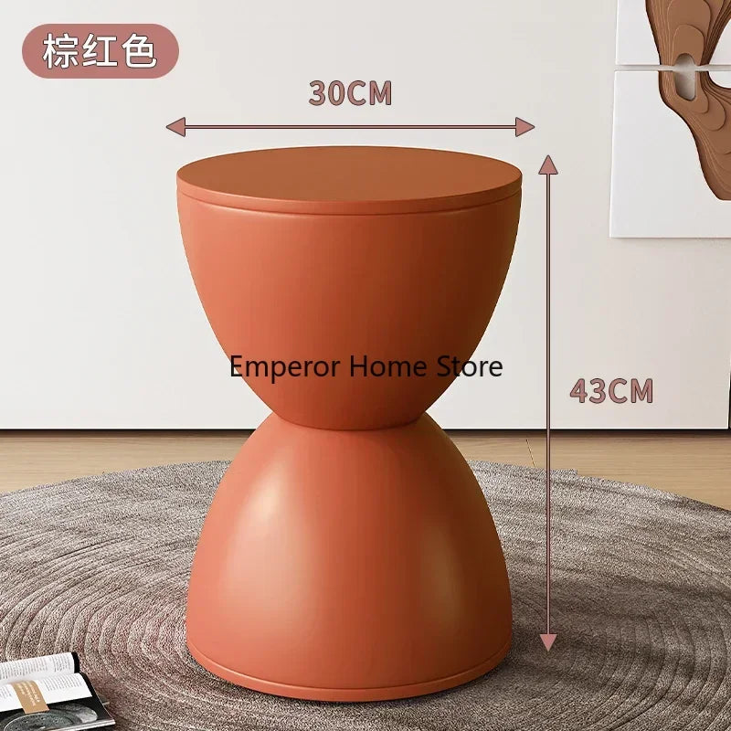 Round Stool Children Plastic Shoe Changing Coffee Table Low Stool Dresser Chair Hourglass Shaped Entrance Hall Furniture 발받침