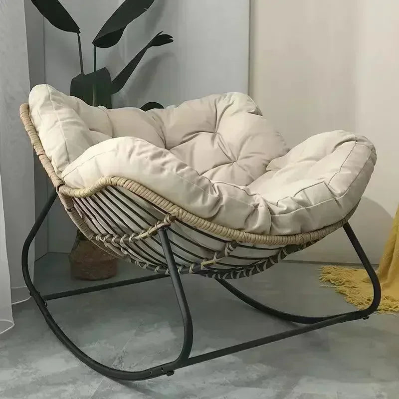 Mecedora de ratán Silla de descanso para almuerzos de celebridades de Internet Sala de estar Balcón Hogar Sillón reclinable para niños adultos Sofá perezoso