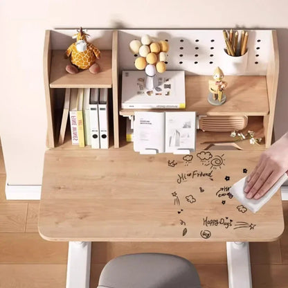 Ensemble de table et chaise d'étude en bois pour enfants, table d'écriture, table de lecture réglable en hauteur, ensemble de chaises pour enfants, meuble sédentaire pour enfants