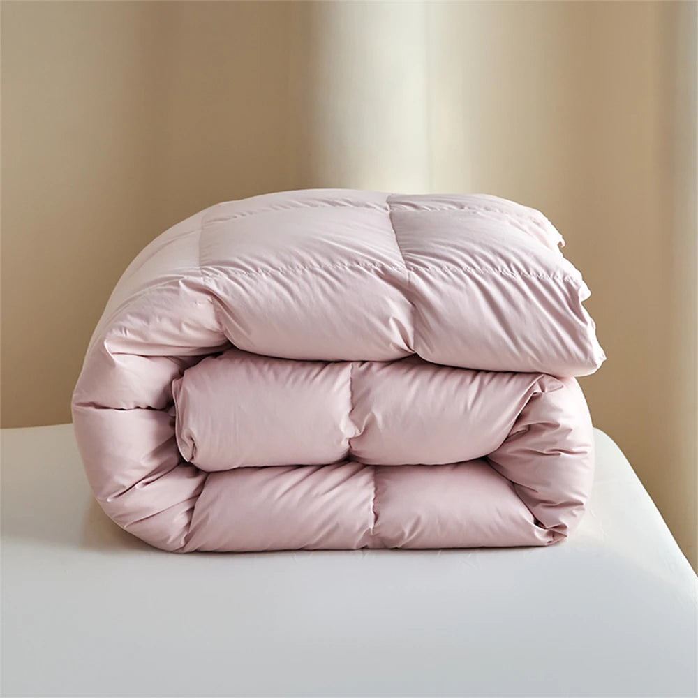 Sondeson Women Pink 100% Goose Down Duvet  Filler 3D Bread Quilt Comforter Queen King All Season Blanket 100% Cotton Shell 1PCS