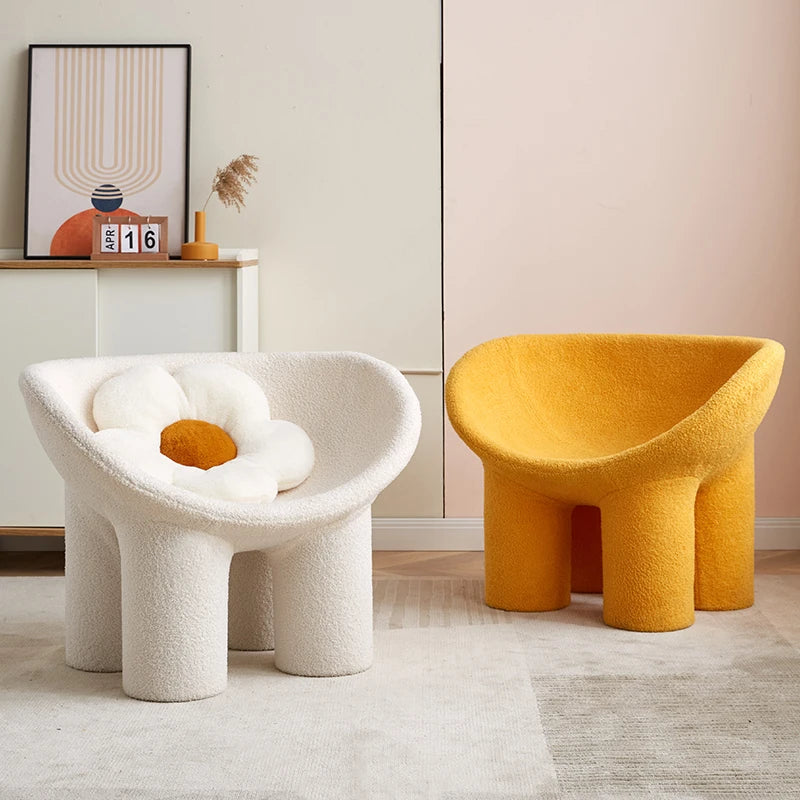 Silla con patas de elefante MOMO para niños, diseño nórdico, individual, sencilla, creativa, con asiento de terciopelo de cordero, taburete de elefante