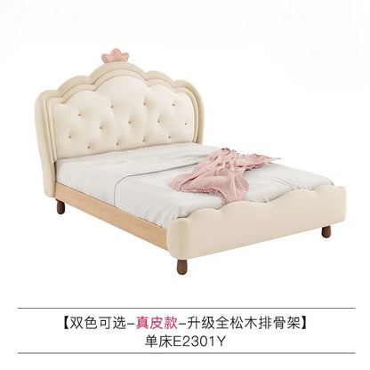 Pretty Modern Girls Double Bed Frame Elegant Princess Cute Light Luxury Children Bed Loft Villa Kinderbett Bedroom Furniture