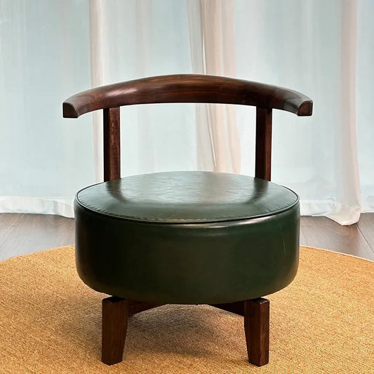 Petite chaise rotative en bois massif pour la maison Petit tabouret bas Dossier solide Enfants adultes Tabouret rotatif Tabouret de canapé de salon