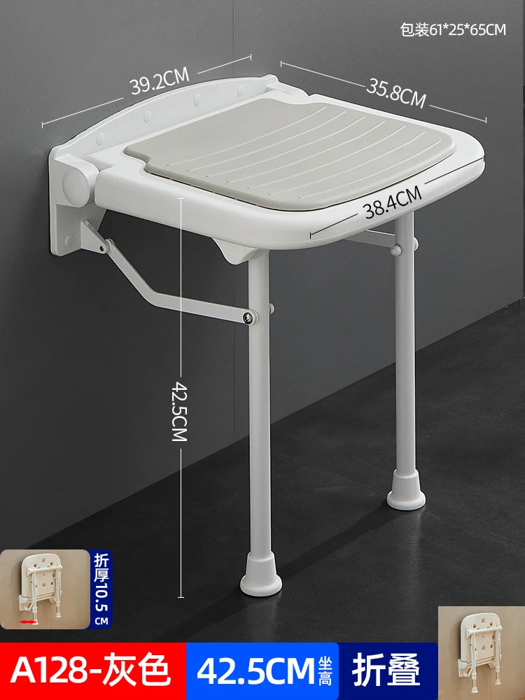 Taburete de pasillo Minder montado en la pared nórdico que ahorra espacio Silla de baño de cocina de diseño Taburete plegable para niños Muebles para el hogar