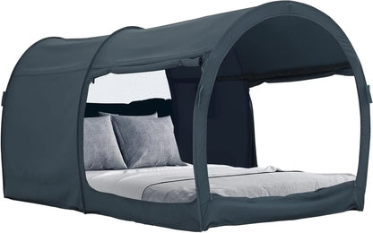 Tentes Lit Baldaquin Abri Cabine Intérieur Intimité Chaud Respirant Pop Up Taille Double pour Enfants et Adultes Brevet en instance (matelas non inclus)