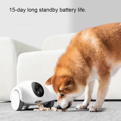 LMZOE - Juguete láser para mascotas con conexión Wifi, dispensador de golosinas y cámara, juguete para perros y gatos, robot inteligente para mascotas