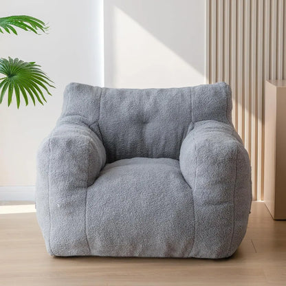 Pouf Sherpa, canapé pouf touffeté en boucle, chaise de salon pour adultes et enfants, fauteuil d'appoint Teddy Lazy Sofa Pocket