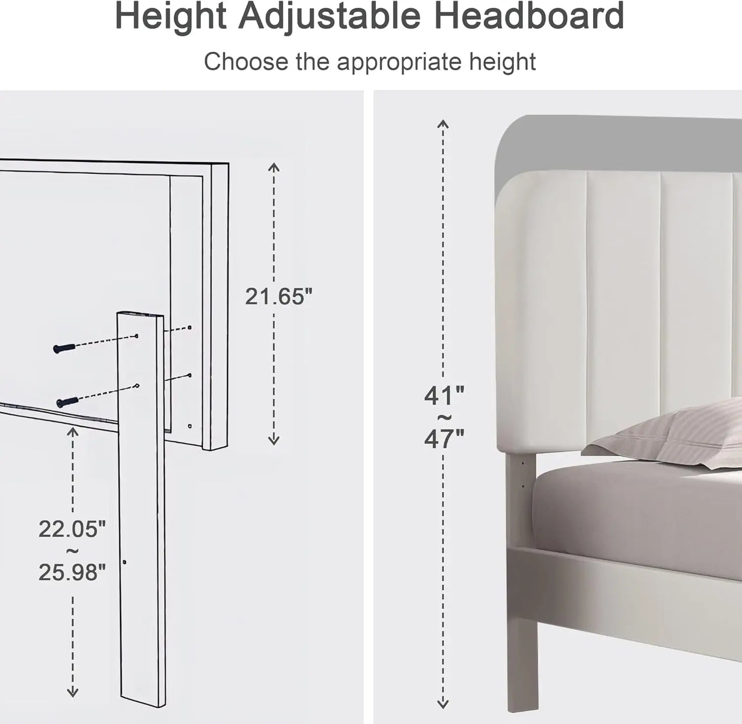 Twin Size Upholstered Bed Frame with Adjustable Headboard, Velvet Platform Bedframe Mattress Foundation, Strong Wood Slat Suppor