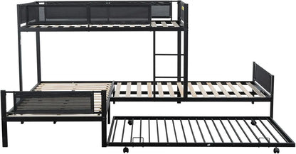 Litera en forma de L con cama nido, literas triples, camas gemelas sobre camas gemelas para 4 niños, literas cuádruples con estructura de metal resistente para adolescentes y niños