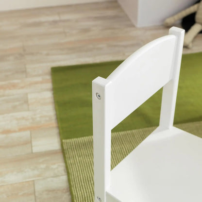 Ensemble table et 4 chaises de ferme en bois, mobilier pour enfants pour les arts et les activités - Blanc