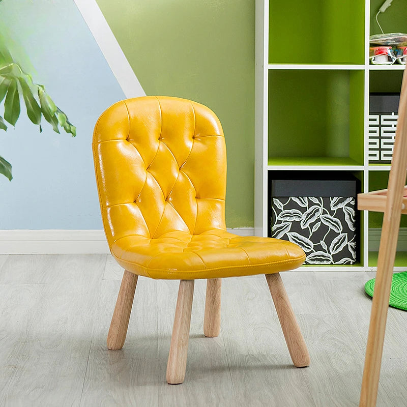 Solid Wood Children Chair Low Stool Kindergarten Writing Chair Learning Home Backrest Sofa Wooden Kitchen Balcony Furniture