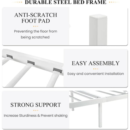 SHA CERLIN Twin Size Bed Frame for Kids,Metal Bed Frame with Butterfly Pattern Design Headboard & Footboard,No Box Spring Needed