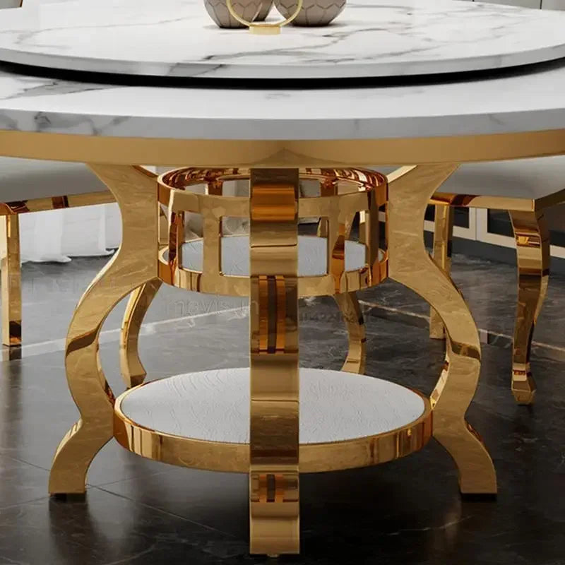 Round Dining Table Kitchen Modern Dining Table Set Small Living Room Apartment Steel Set Home Furniture Mesas Comedor Minimalist