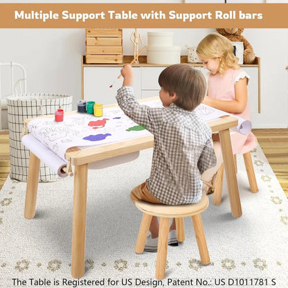 Ensemble table et chaises sensorielles, table 3 en 1 pour enfants pour jouer, étudier, art, salle à manger, rangement de jouets, pour tout-petits, table d'activités avec bacs de rangement