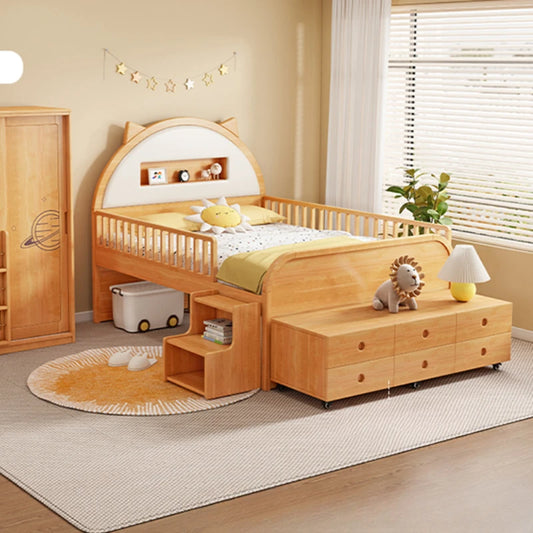 Joli lit moderne pour enfants Loft House Lit en bois massif Comferter Ensemble de chambre à coucher de luxe Cama Infantil Meubles