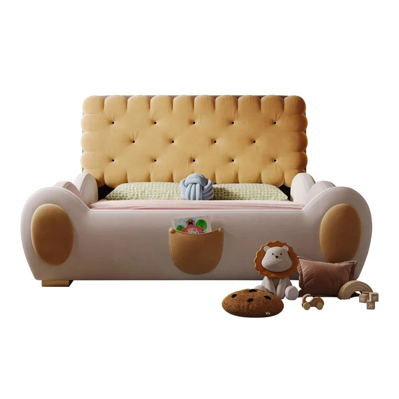 Juego de cama doble moderna y suave de princesa, colchón de lujo para niñas y niños, camas tipo loft tamaño queen, literas, sofá, muebles para el hogar