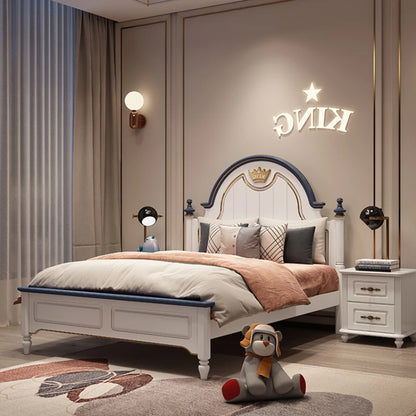 Lit pour enfants moderne de luxe, élégant et joli, lit mezzanine, têtes de lit, ensemble de meubles de chambre à coucher Queen