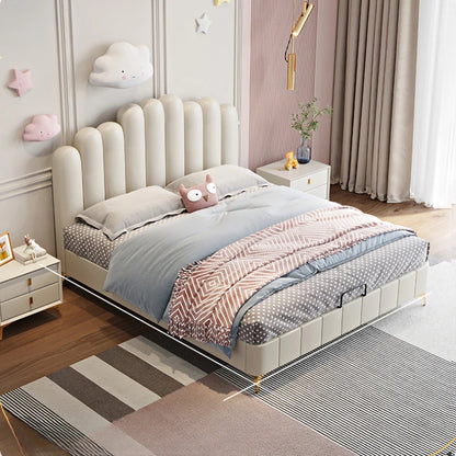 Princess Modern Childrens Bed Elegant Leather Villa Loft Children Beds Comferter Luxury Kinderbett Bedroom Set Furniture