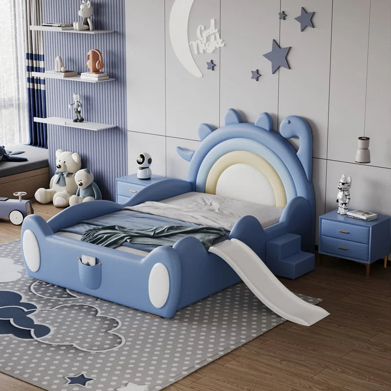 Lit double pour enfants unique et moderne, joli lit mezzanine nordique confortable pour enfants, meubles de chambre à coucher de luxe Cama Infantil