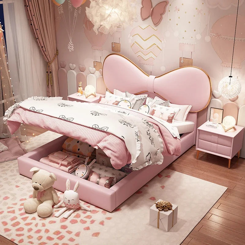 Lit double de luxe moderne pour enfants et filles, design Queen Loft, cadres de lits pour enfants, meubles pour bébés, chambres et canapés