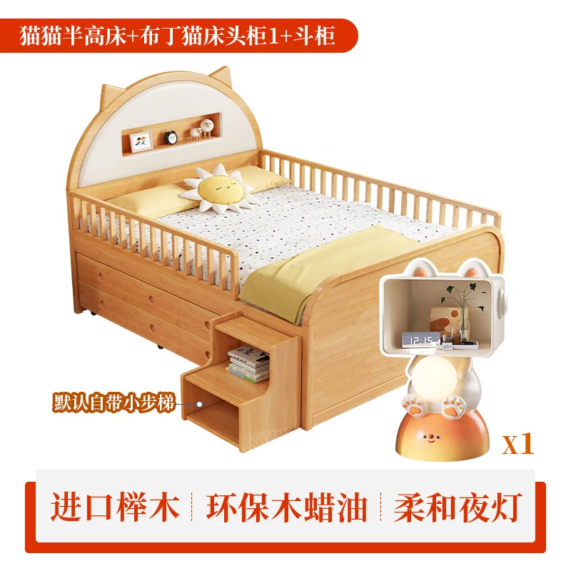 Joli lit moderne pour enfants Loft House Lit en bois massif Comferter Ensemble de chambre à coucher de luxe Cama Infantil Meubles