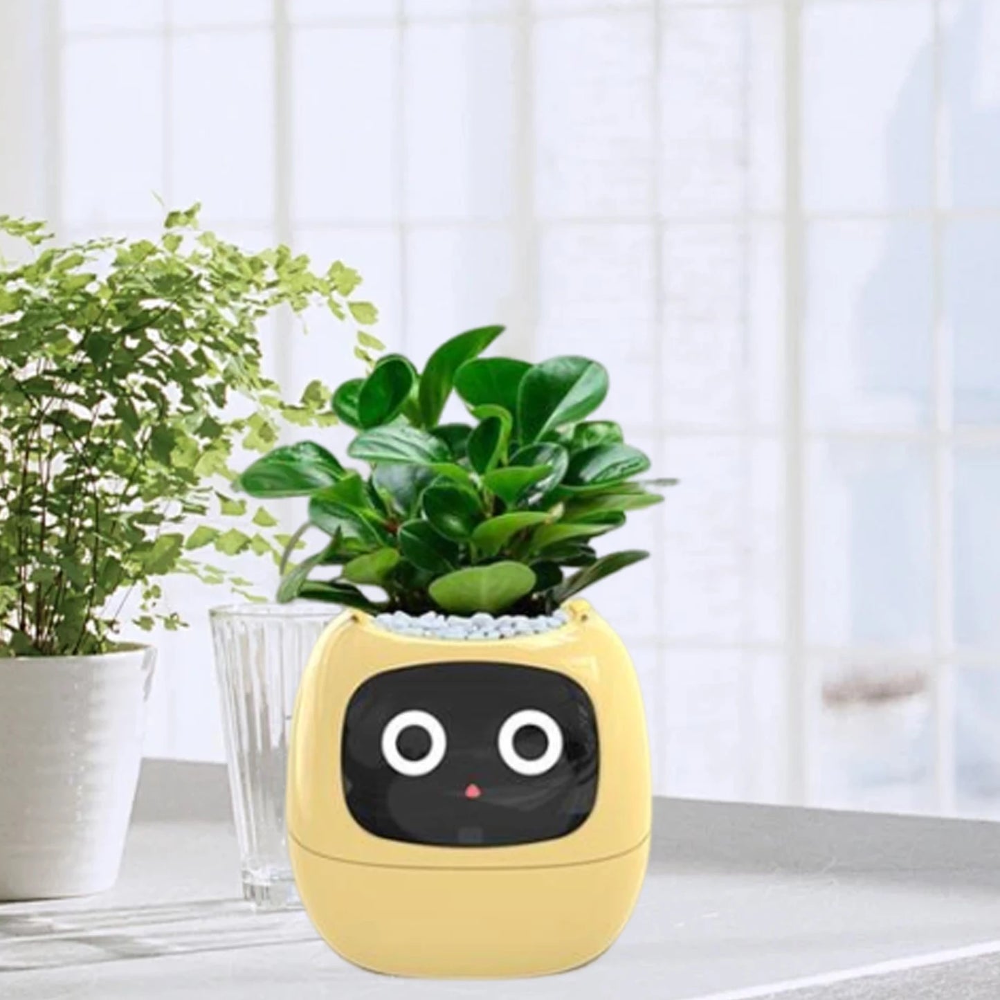 Pot de fleurs intelligent Adorable interaction gestuelle riche Pot de plantes intelligent pour plantes d'intérieur pour salon intérieur Configuration de bureau soignée Cadeau