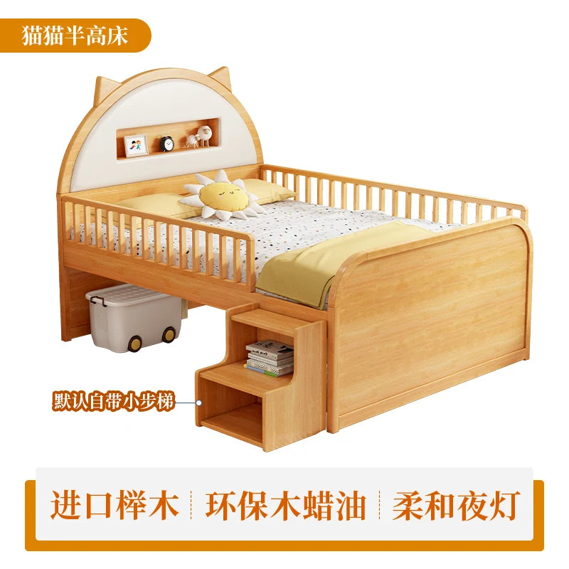 Joli lit moderne pour enfants Loft House Lit en bois massif Comferter Ensemble de chambre à coucher de luxe Cama Infantil Meubles