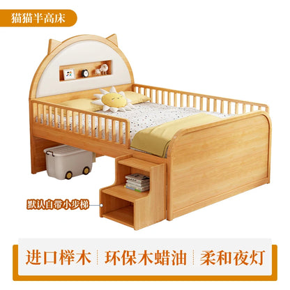 Joli lit moderne pour enfants Loft House Lit en bois massif Comferter Ensemble de chambre à coucher de luxe Cama Infantil Meubles