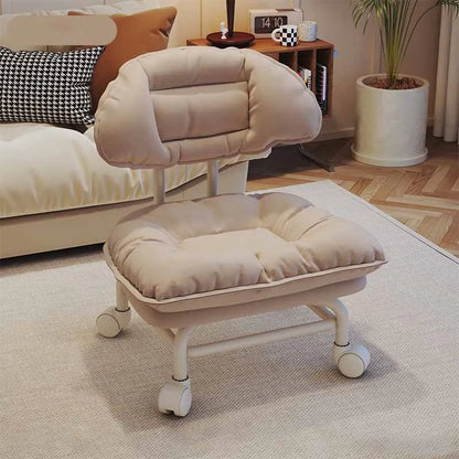 Taburete de metal con ruedas Muebles pequeños para sala de estar Otomanas extraíbles Taburetes portátiles para cambiar zapatos Silla con respaldo para niños