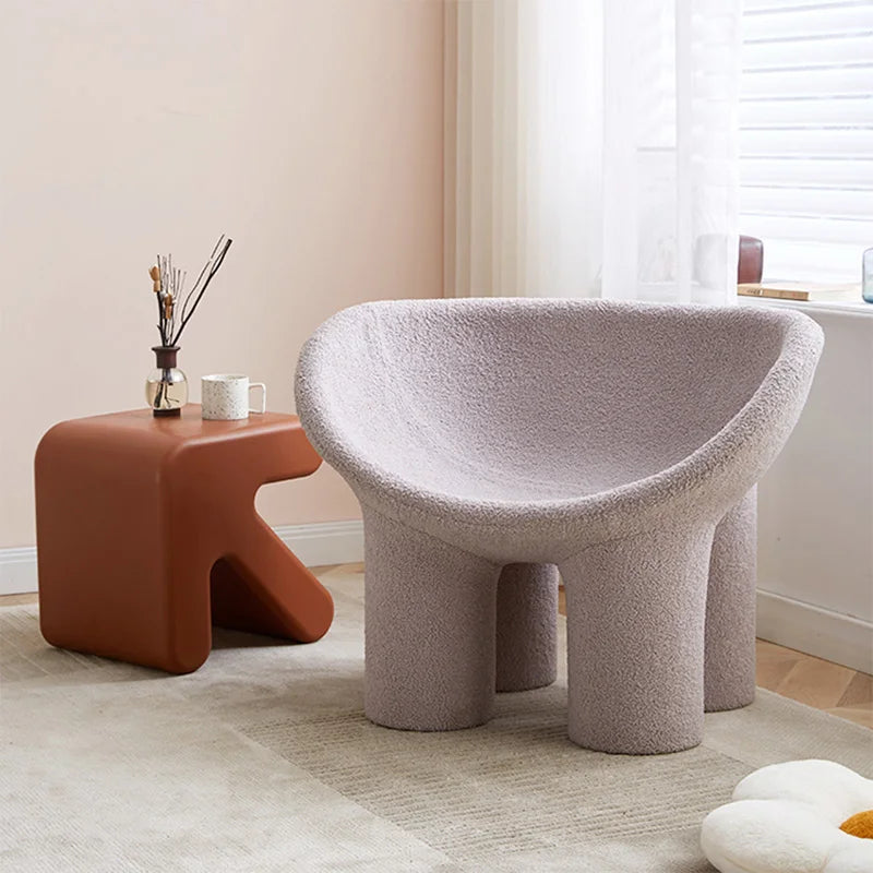 Silla con patas de elefante MOMO para niños, diseño nórdico, individual, sencilla, creativa, con asiento de terciopelo de cordero, taburete de elefante