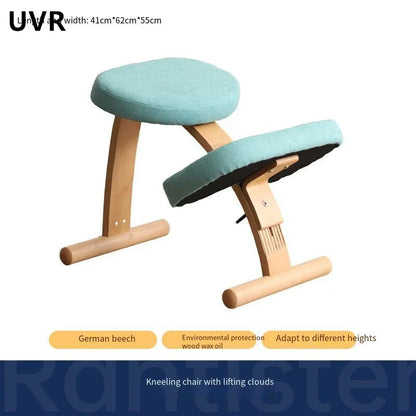 Chaise de jeu d'ordinateur UVR pour usage domestique Chaise d'étude pour enfants Chaise élévatrice en bois massif Chaise à genoux Chaise de bureau ergonomique pour chambre à coucher