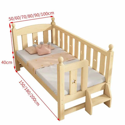 Safety Single Kids Bed Set Usa Railing Wooden Luxury Children Beds Girl Play Small Literas Multifuncional Home Decoration