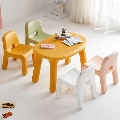 Juego de mesa y sillas de estudio de plástico para niños, mesa, silla, taburete, jardín de infantes, mesas de plástico resistentes y duraderas para niños, muebles