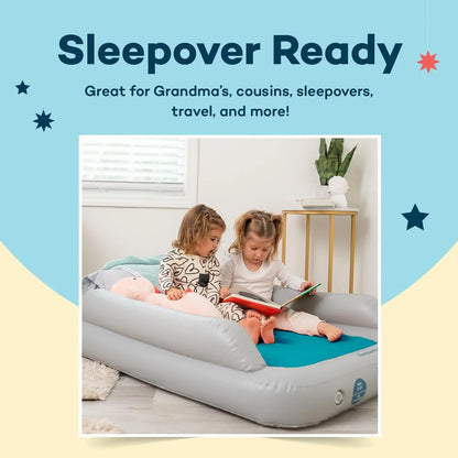 Lit de voyage gonflable pour tout-petits SlumberTot - Matelas pneumatique portable pour enfants avec pare-chocs de sécurité - Taille parfaite, idéal pour