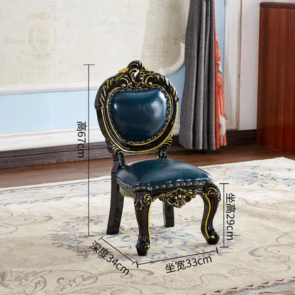 Rubber Wood Layered Cowhide Children Chair Household Chair Soft Bag Coffee Table Shoe Changing Stool Мебель Silla Comedor 카페의자