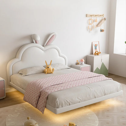 Lit pour enfants moderne et joli de princesse en forme d'animal pour filles, lit mezzanine blanc pour enfants, meubles de chambre à coucher pour enfants