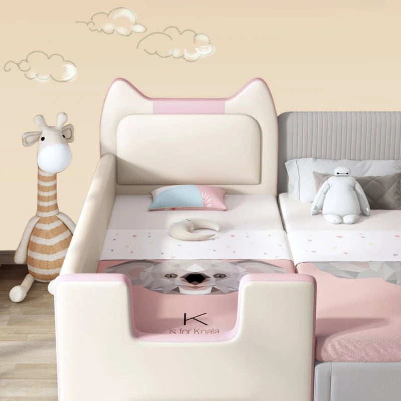 Cadre de lit pour enfants joli et moderne, matelas blanc pour enfants, lit bébé princesse, meubles de chambre à coucher