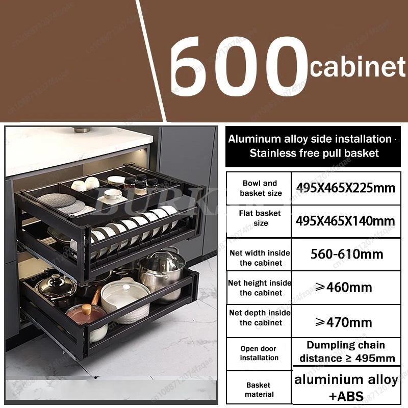 Gabinete de cocina y canasta de esquina de almacenamiento Estante para platos de condimentos incorporado Estante para platos extraíble completamente abierto y giratorio Suministros de almacenamiento