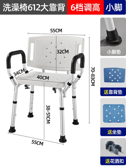 Silla de baño plegable portátil de metal y plástico para niños, ancianos, pasillo, ducha, taburete, dormitorio, cabeceros, muebles posmodernos