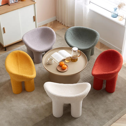 MOMO Chaise à pattes d'éléphant pour enfants, design nordique, simple, créatif, en velours d'agneau, chaise de loisirs, tabouret éléphant