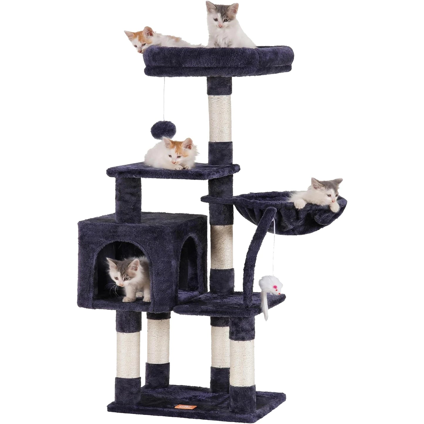 Cadre d'escalade pour chat de compagnie Tour pour chat en sisal en bois de haute qualité Griffoir Nid pour chat Tout-en-un Grands jouets d'escalade pour chat