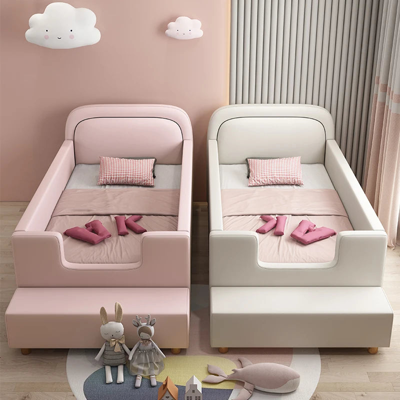 Camas para niñas princesas, modernas y cómodas, color rosa, para bebés, loft, color blanco, muebles para el hogar