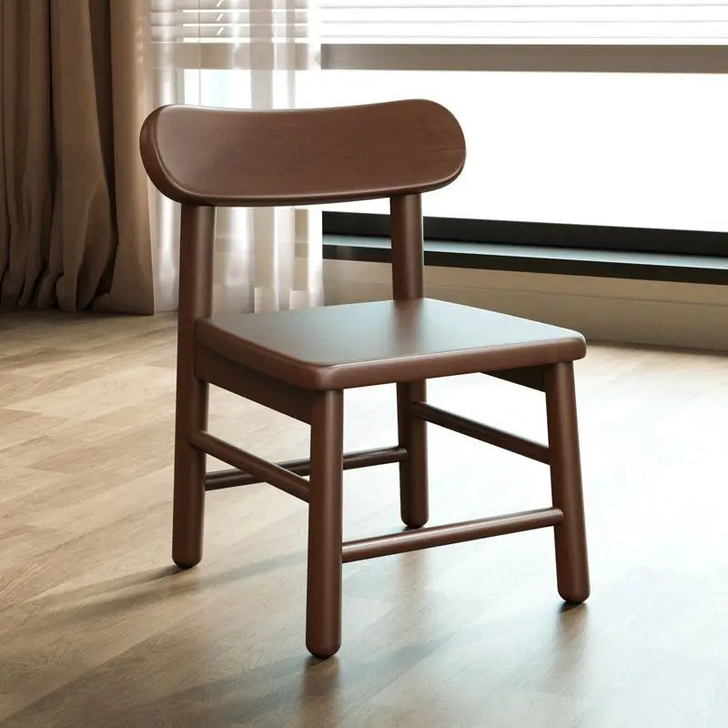 Silla con respaldo de madera maciza, taburete bajo pequeño para sala de estar, silla de comedor, dormitorio infantil antideslizante, banco para cambiar zapatos