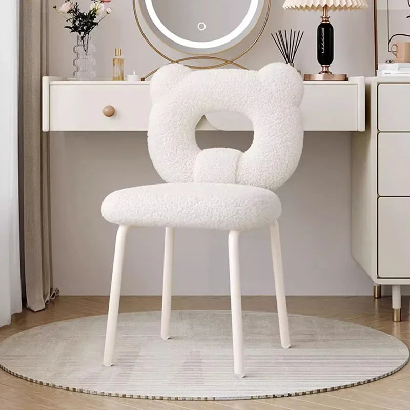 Chaise de vanité portable mignonne et élégante pour enfants, tabouret de maquillage mobile en métal, design, chaise de vanité pour salle de maquillage